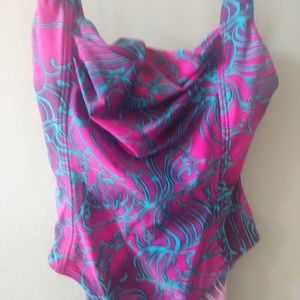 Sunsets 1pc size L Bathing Suit Purple & Blue